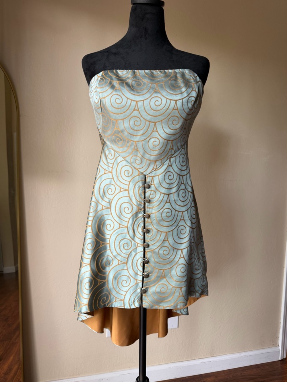 Silk blend top / dress blue and brown Nicole miller  Size 8